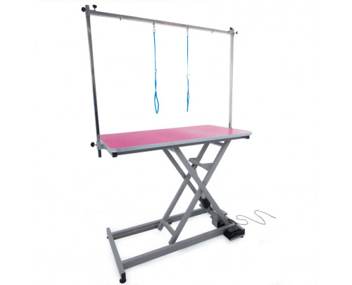 Burtons Electric Inclined-strut Grooming Table with Standard Feet - Pink