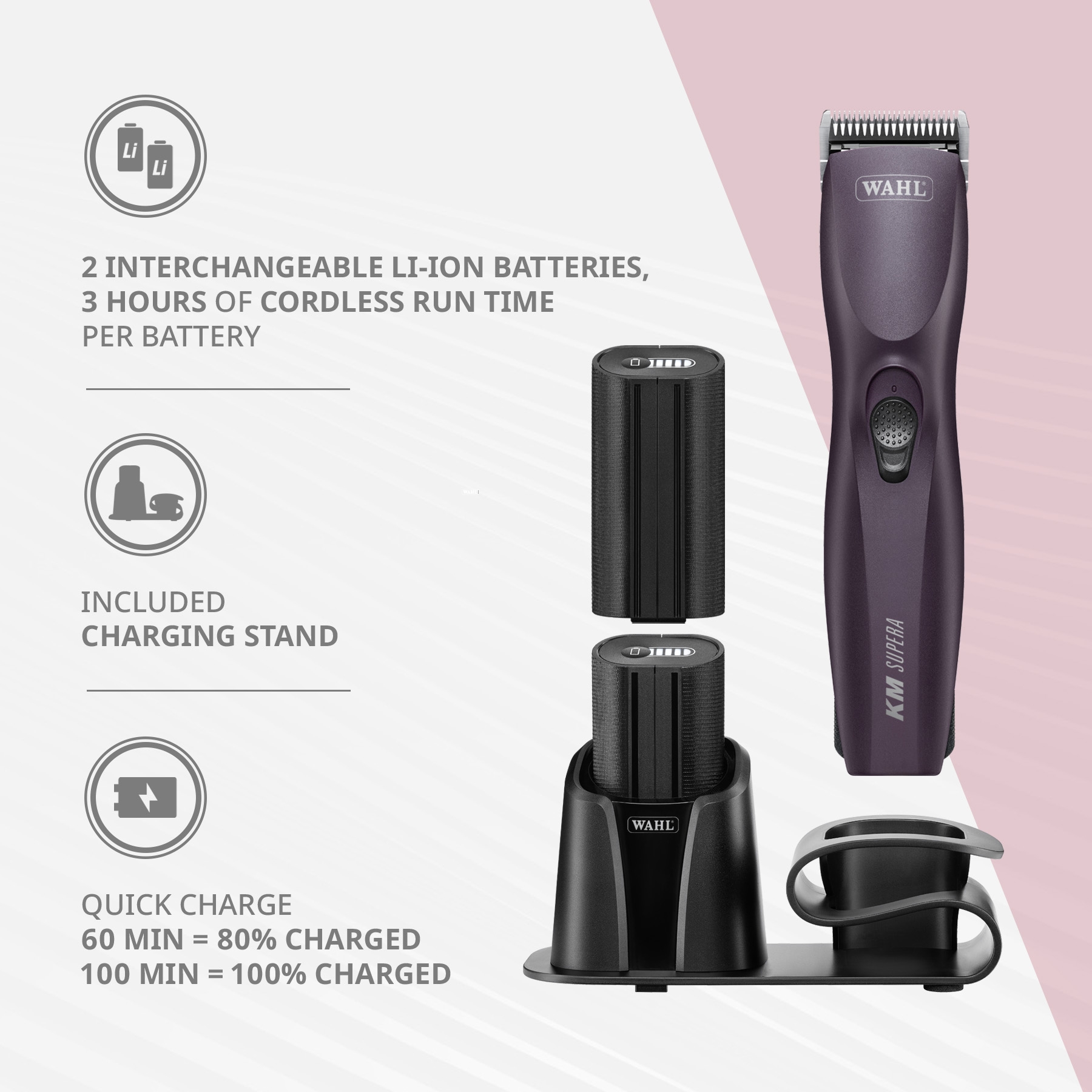 Wahl KM Supera Cordless Clipper Burgundy